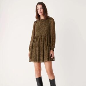 Frank and Oak paisley chiffon babydoll 90s inspired dress